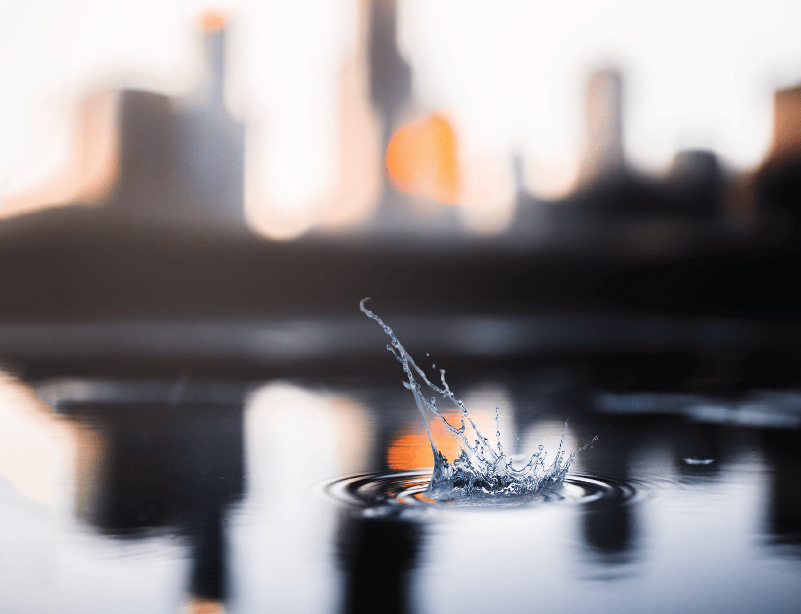 Water Drop in City