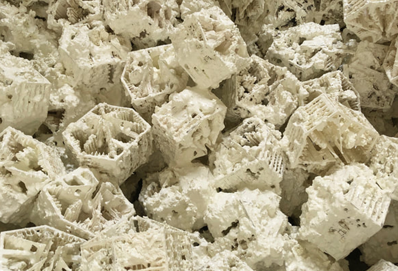 Fouled Packing Media - Heavy Sulfur Buildup