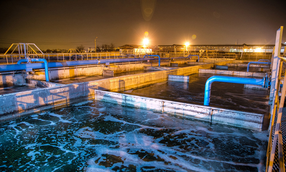 wastewater-treatment-plant-at-night